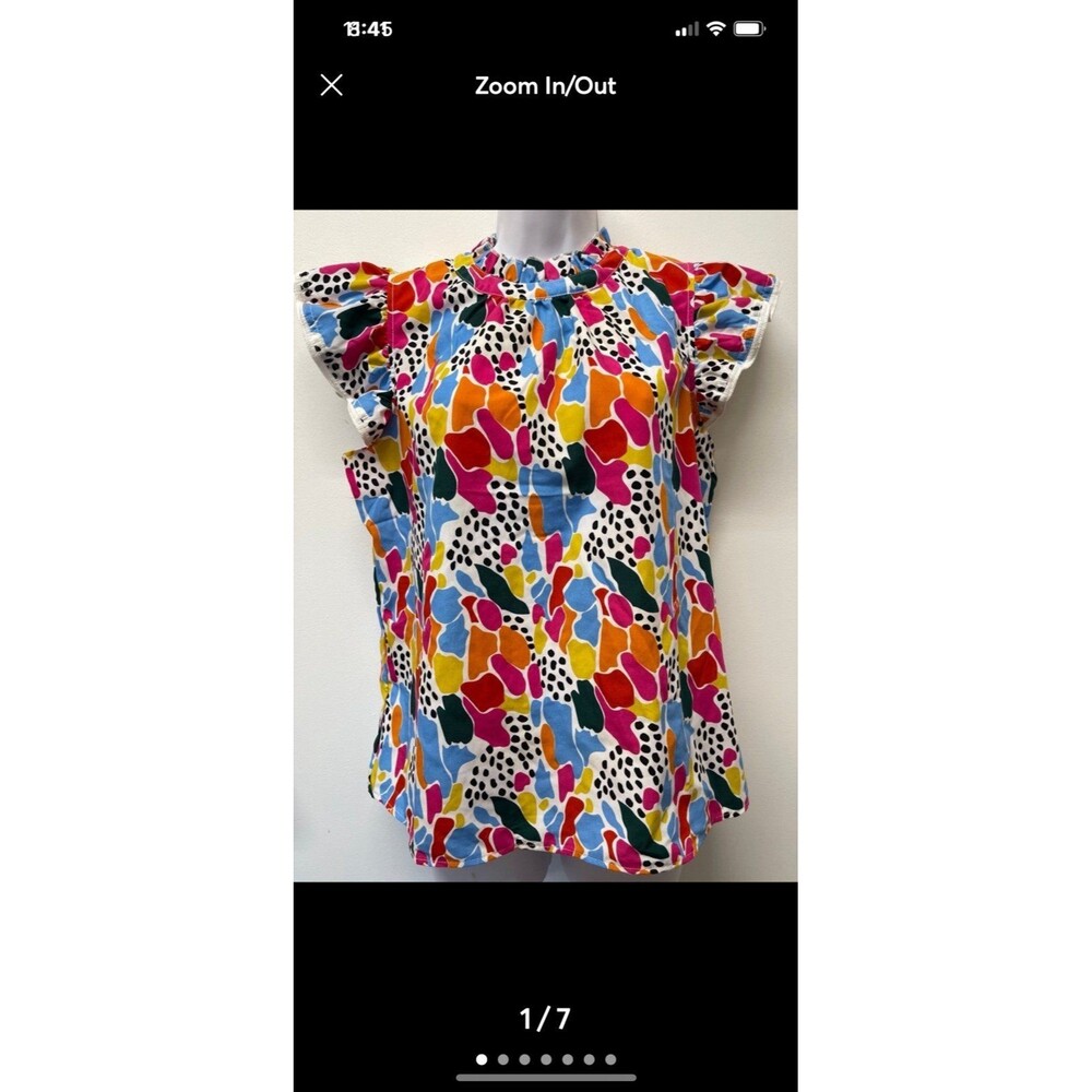 Cute Sz M Floral Print Multicolor Summer Blouse
